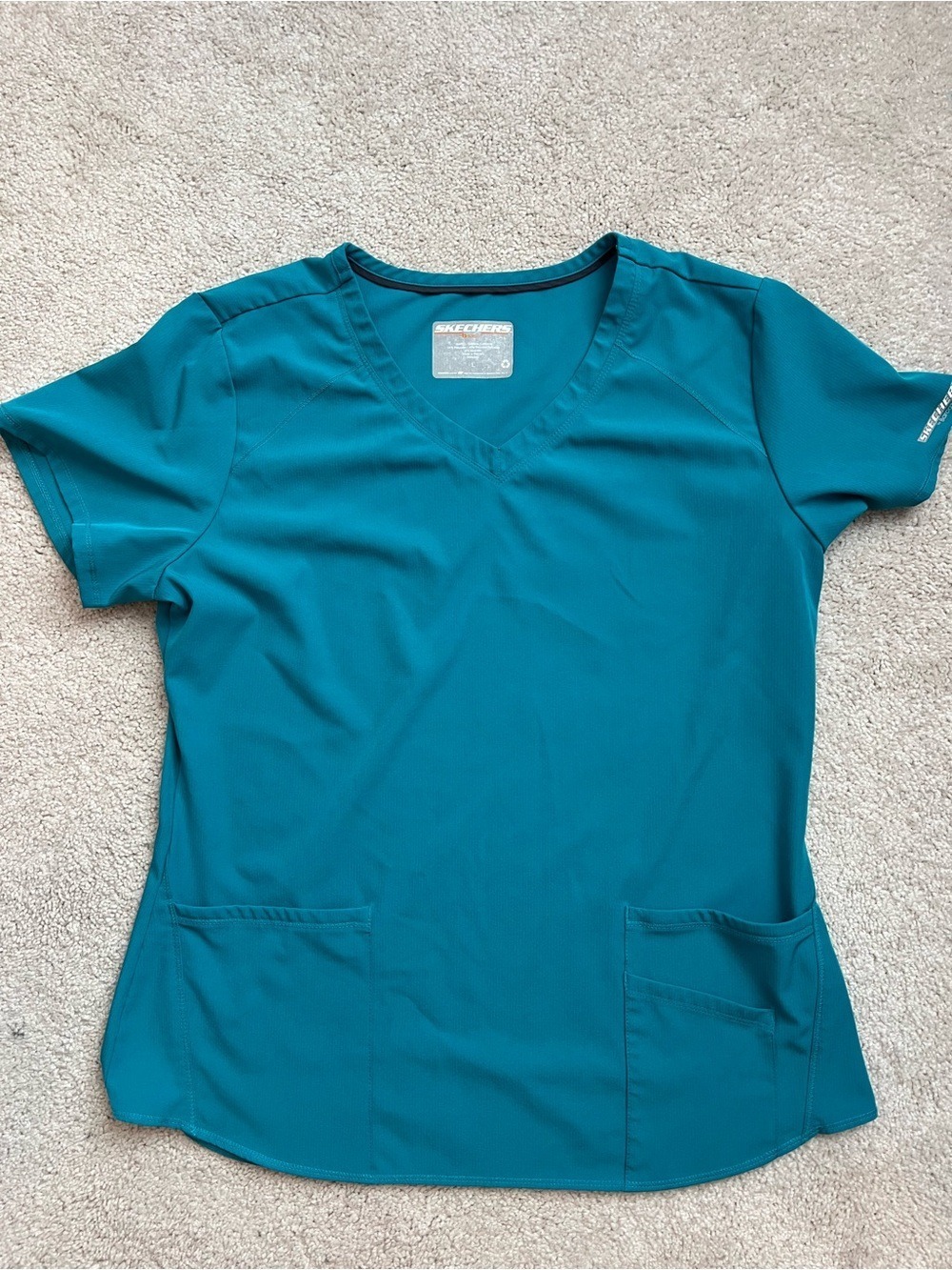 Skechers Teal Short-Sleeve V-Neck Scrub Top